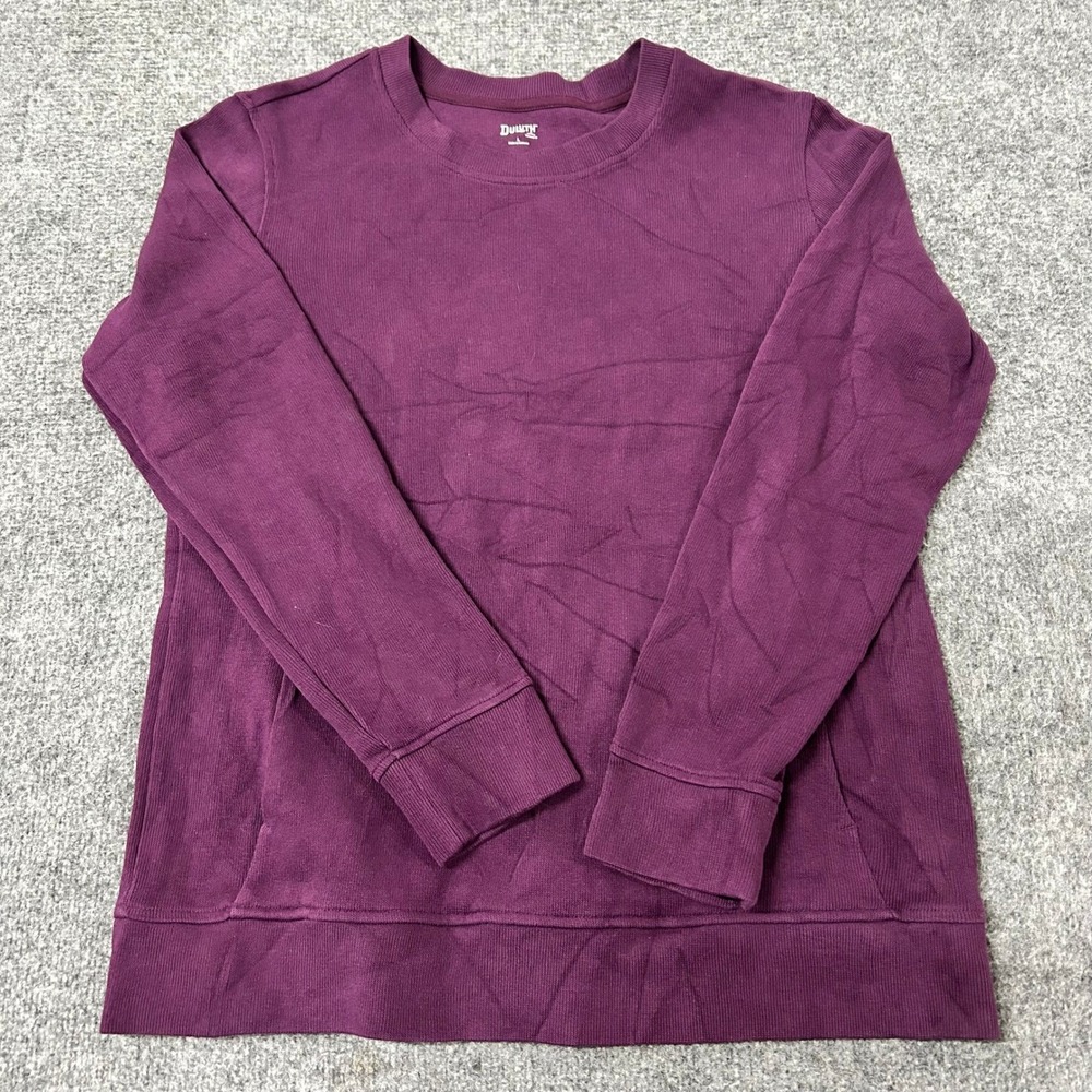 Duluth Trading Co Sweatshirt Womens Size L Purple Cotton Crew Neck Pullover